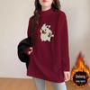 Plus Size Women's German Velvet Long Sleeve T-shirt: Loose Mid-Length Base Shirt for Early Spring, Autumn, and Winter.