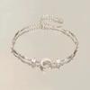 Women Bracelet Shiny Cubic Zirconia Flower Shape Bangle Adjustable Length Sweet Bracelet Versatile Fashion Accessory