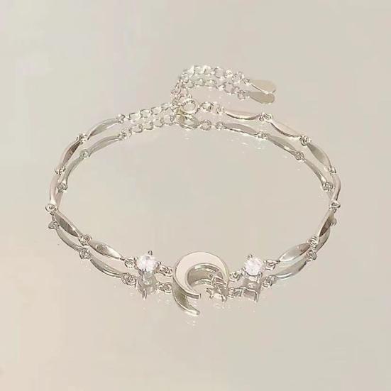 Women Bracelet Shiny Cubic Zirconia Flower Shape Bangle Adjustable Length Sweet Bracelet Versatile Fashion Accessory