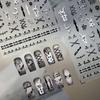 Dark Stitched Horror Rabbit Nail Stickers - DIY Liquid Metal Moon and Cross Design
