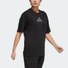 Adidas Logo Print Round Neck Sports Tee Women Tops Black H55256