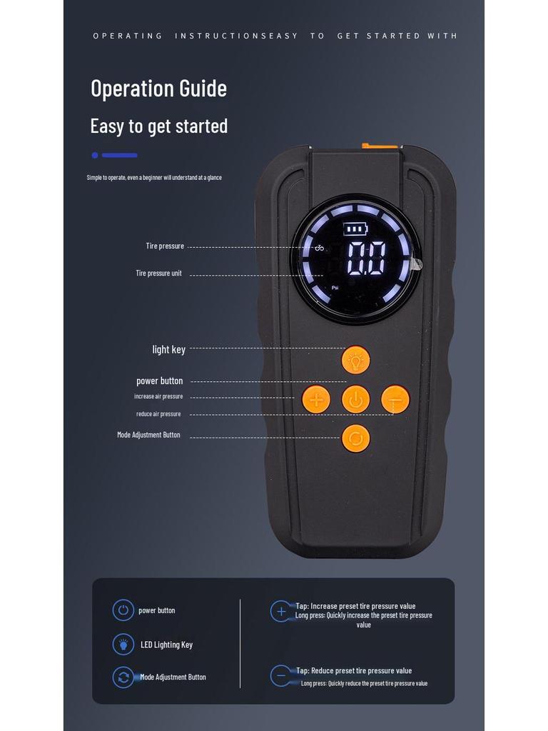 Two-in-One Car Jump Starter & Air Pump: High-Capacity Emergency Multifunction