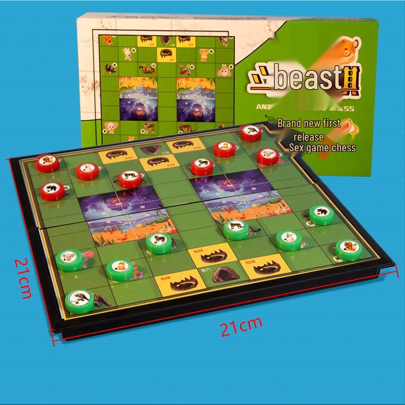 Set de șah magnetic All-in-One: Șah Aeroplan, Gomoku, Go, Xiangqi, Dou Shou Qi, Dame, Șah Militar - Jucărie Educativă pentru Copii