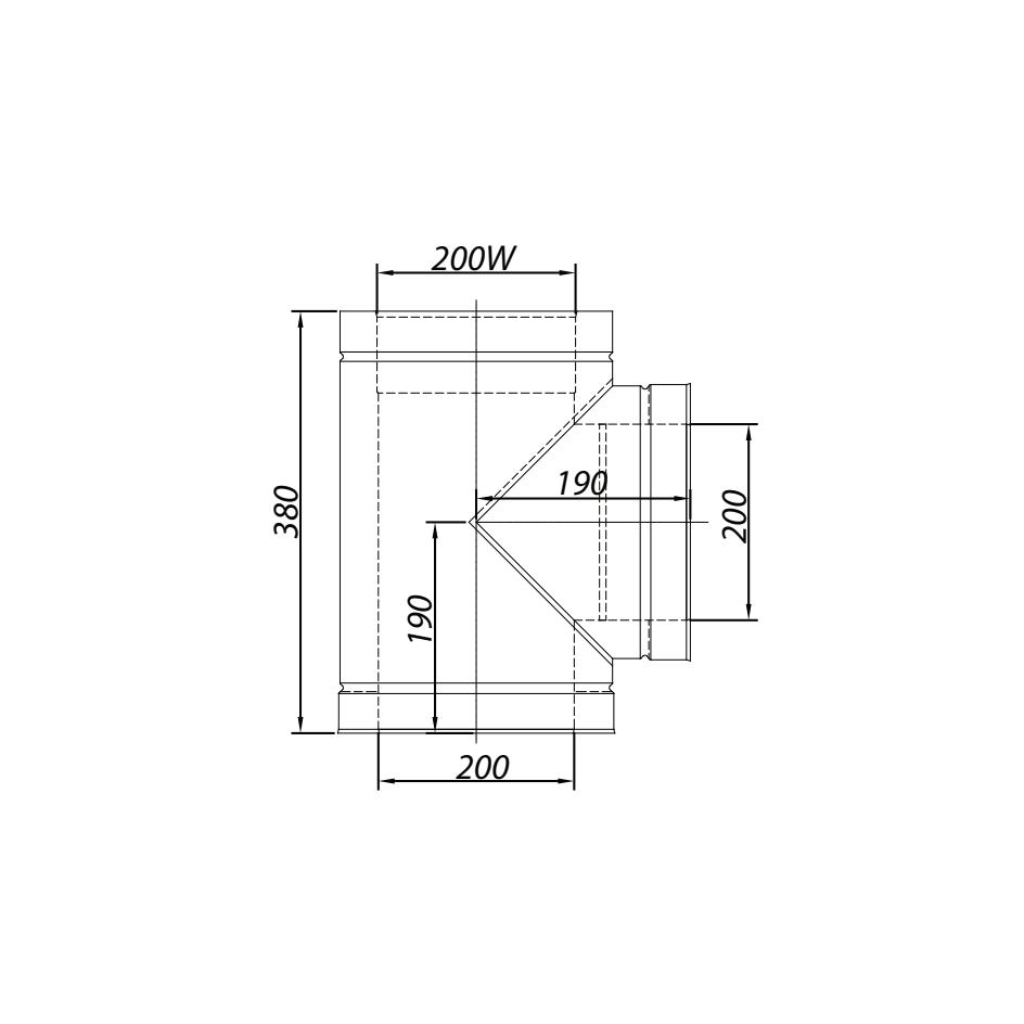 ADAM DW T-piece 90° fi 200