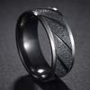 Fede in Tungsteno Nero Anelli Punk Trama d'Acciaio per Uomo Donna Scanalatura Fibra di Carbonio Anello alla Moda