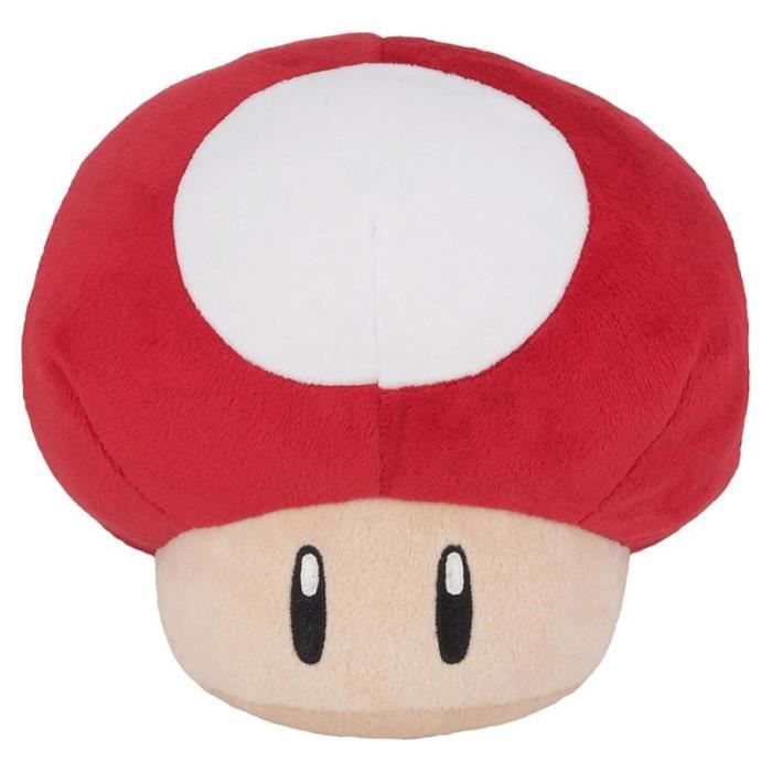 Peluche - Super Mario - Champignon - 15 Cm - Rouge - Pour Enfants À Partir De 3 Ans