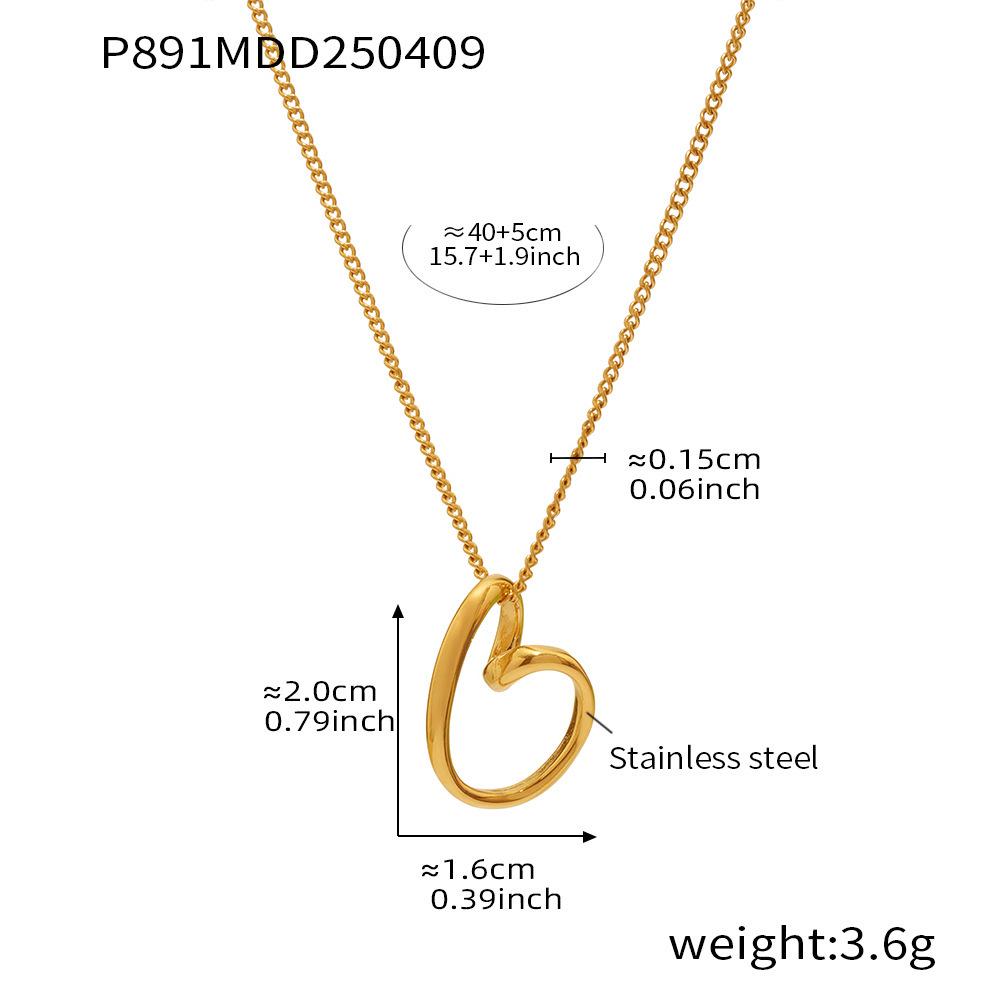 Qiong Yao Heart Necklace with Golden Irregular Lines - Fashionable, High-End, Real Gold Plated, Colorfast Clavicle Chain.