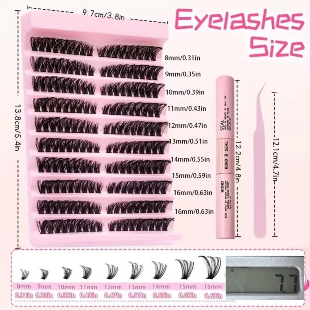 3D Mink Effect Cluster Lashes 8-16mm Volume Lash New Faux Mink Eyelashes for Women