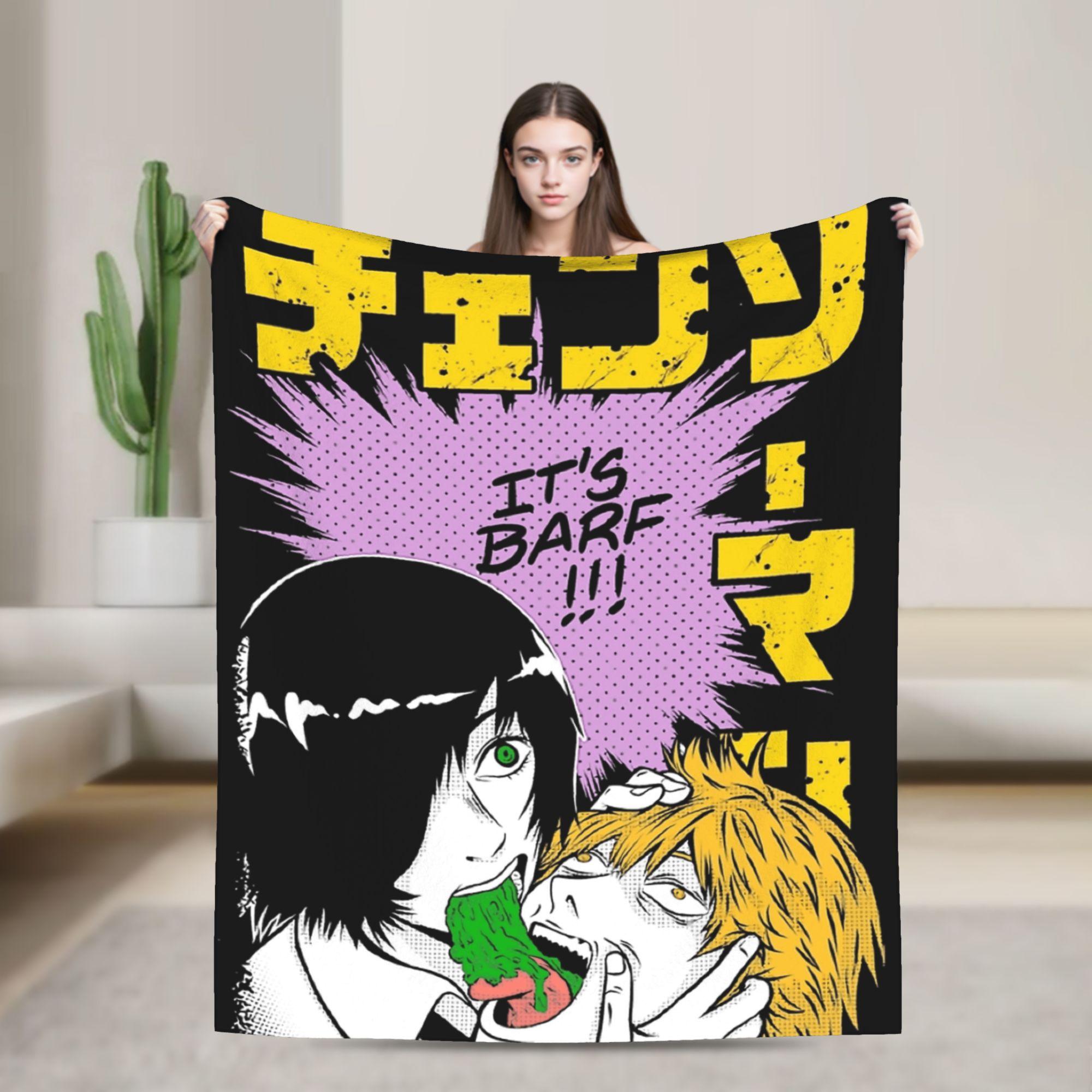 Chainsaw Man Anime Pochita Plush Blanket Kids Flannel Throw Blanket For Outdoor Warm Soft DIY Quality Bedspread Gift 75x90cm