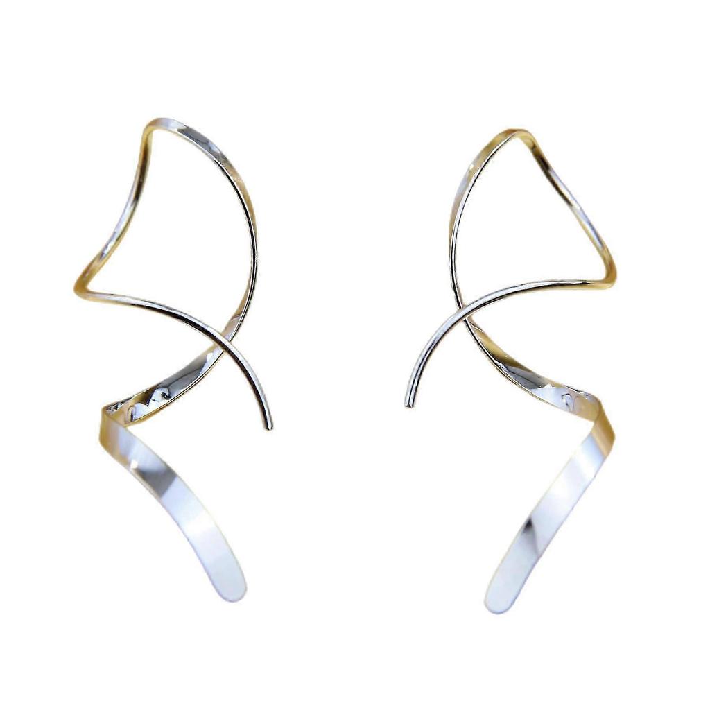 Earrings for Women Spiral Threader Earrings 925 Sterling Silver Earrings, Hand Curved Earrings for Women, Suitable for Gifts, for Your Birthday Party