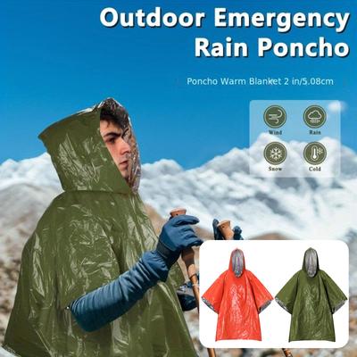 Portable Aluminum Foil Outdoor Camping Emergency Insulation Blanket Raincoat, Anti-hypothermia And Cold-proof Life-saving Blanket