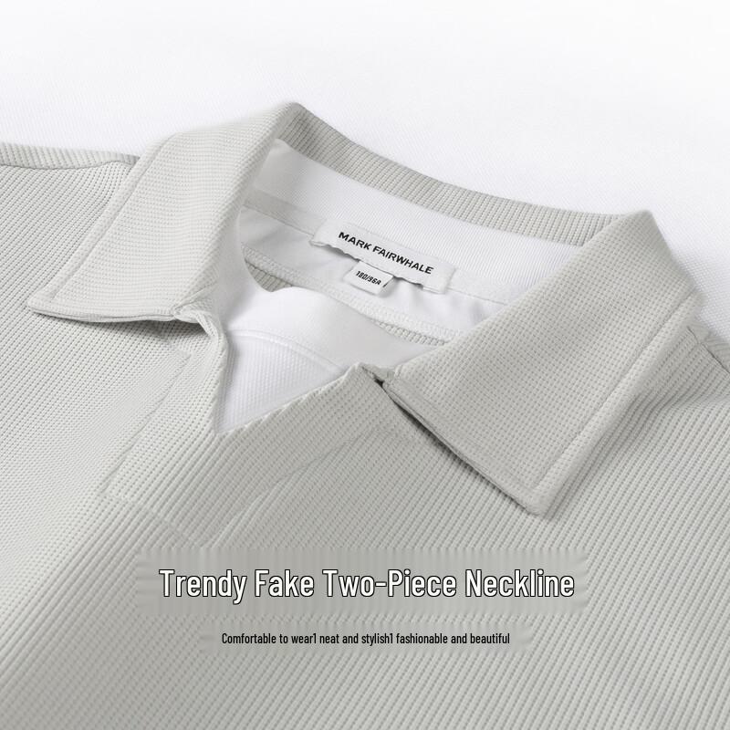 Mark Fairwhale Men's Faux Two-Piece Waffle Knit Polo Shirt