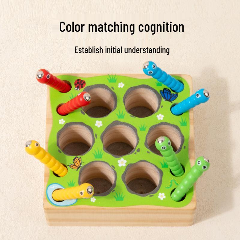 Montessori Toddler Puzzle: Four-in-One Fine Motor Skills Wooden Toy with Carrot Pulling and Cutting Fun