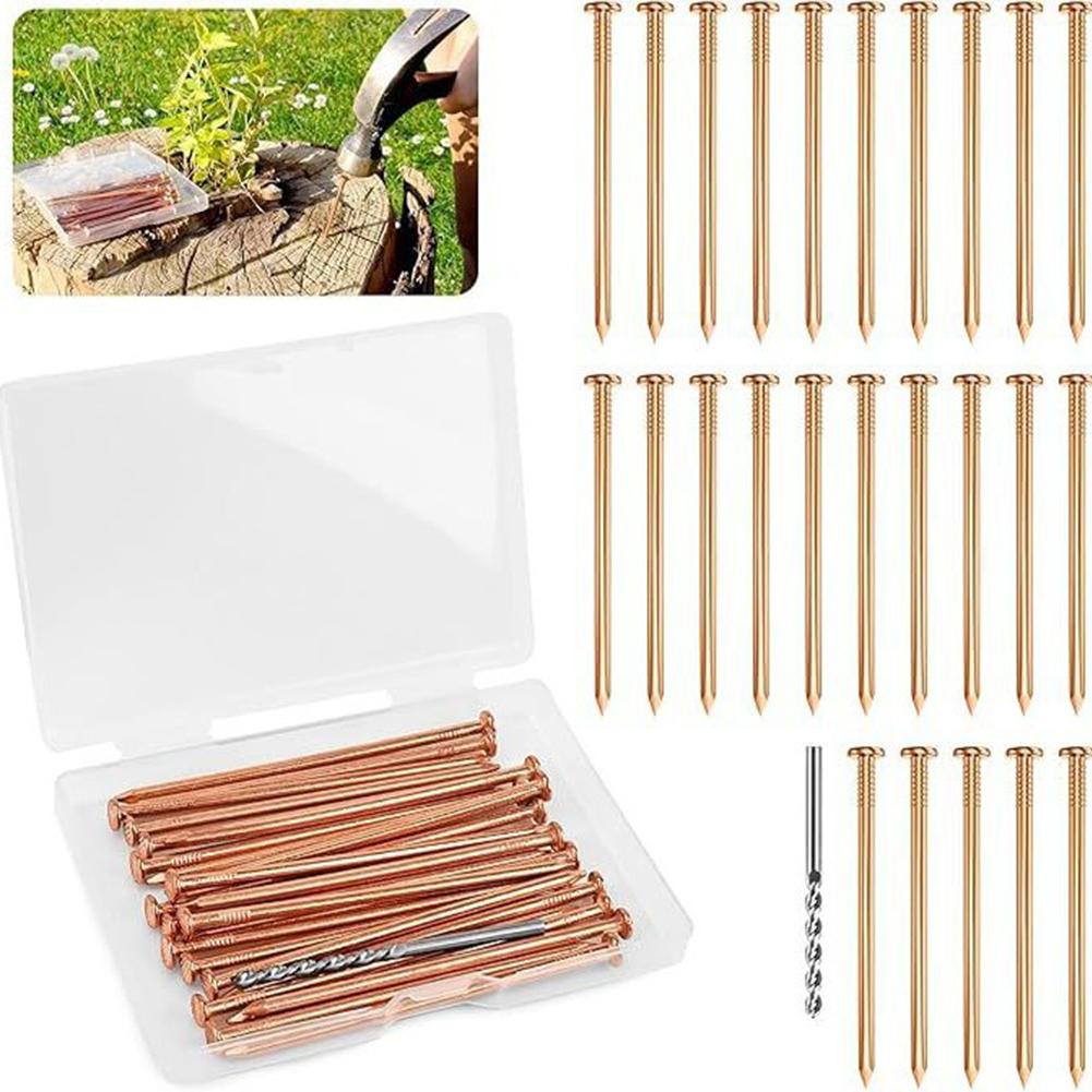 15/20/25pcs 4" Tree Killer Nails Large Copper Nails Stump Roots Removal Spikes For Killing Trees Stump Root Hardware Trees