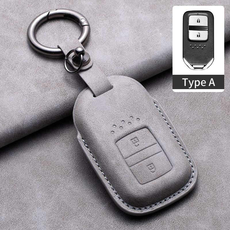 

Leather Car Key Case Cover For Honda Civic Crv Hrv Accord Pilot Fit Freed Vezel Odyssey - For Stepwgn Spada Freed