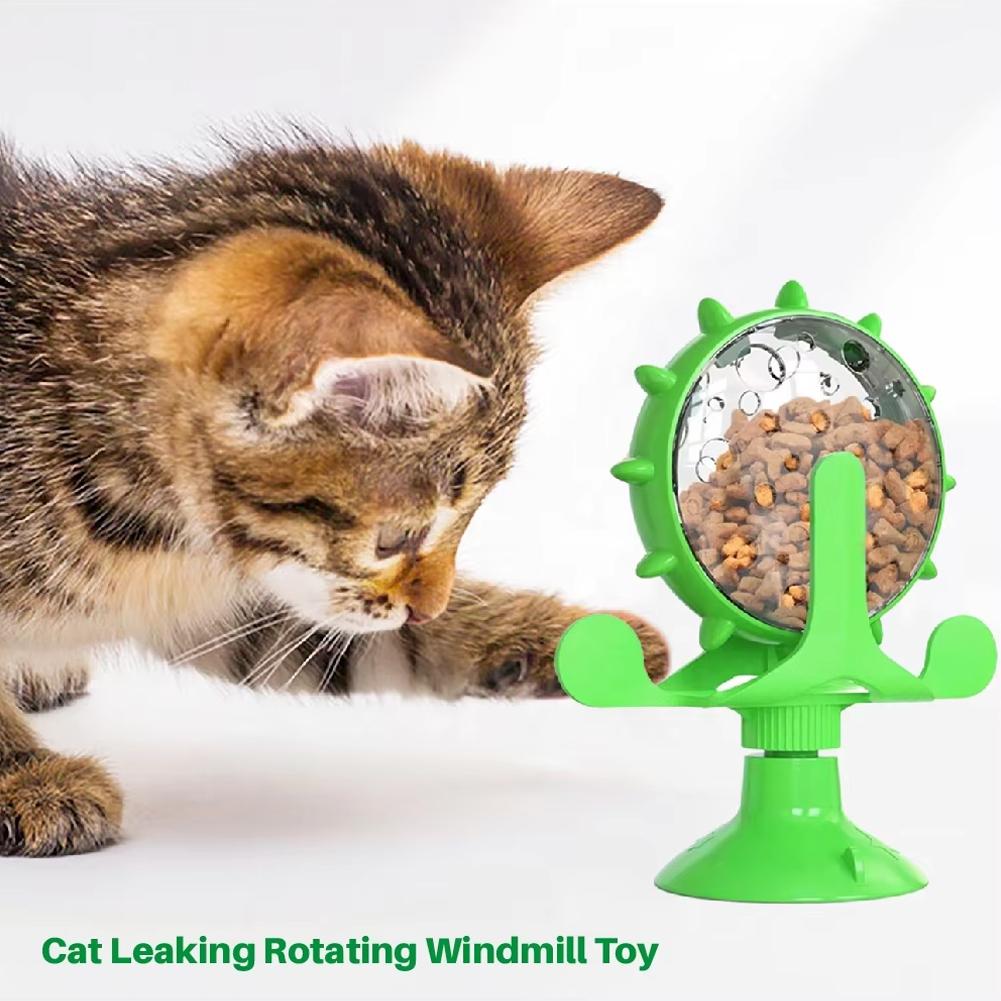 360° Wheel Interactive Pet Puzzle Feeder Toy Slow Feeder for Cats and Dogs with Strong Suction Cup