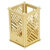 Metal Assembled Pen Holder Gold BeijingPattern Quadrate Surfaces Plating DIY Pen Holder for Home