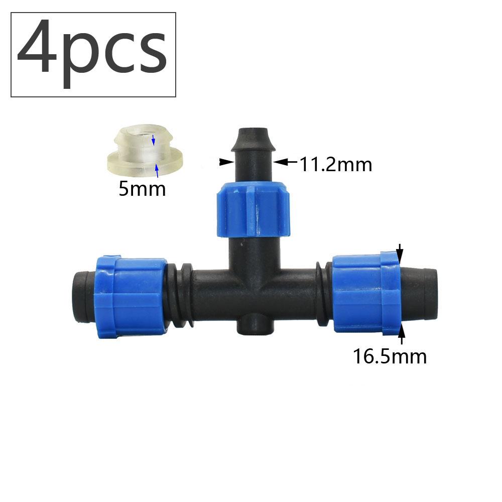 16mm 5/8'' Nastro per Irrigazione a Goccia Valvola di Intercettazione Gomito Raccordo a T Tappo Terminale Connettore a Blocco Filettato Tubo per Irrigazione da Giardino Giunti per Tubo Flessibile