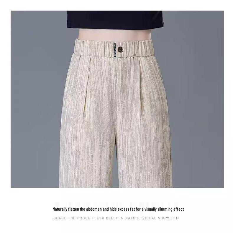 Ice Silk High-Waisted Slimming Straight-Leg Women's Pants - Summer 2026 Collection