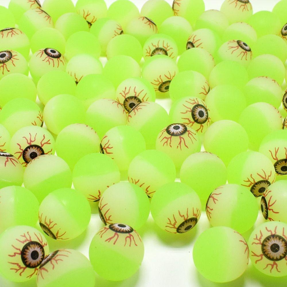 10PCS Fluorescent Bouncy Ball 30MM Halloween Toys Sensory Toy Luminous Ball  Halloween Party