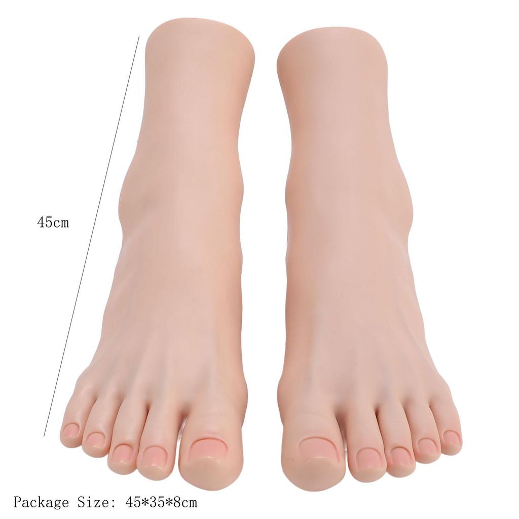 1 Paar Simulationsfußmodell Weiche Berührung Massagetechnik Übung Nail Art Display Fußmodell für Fotografie Maniküre