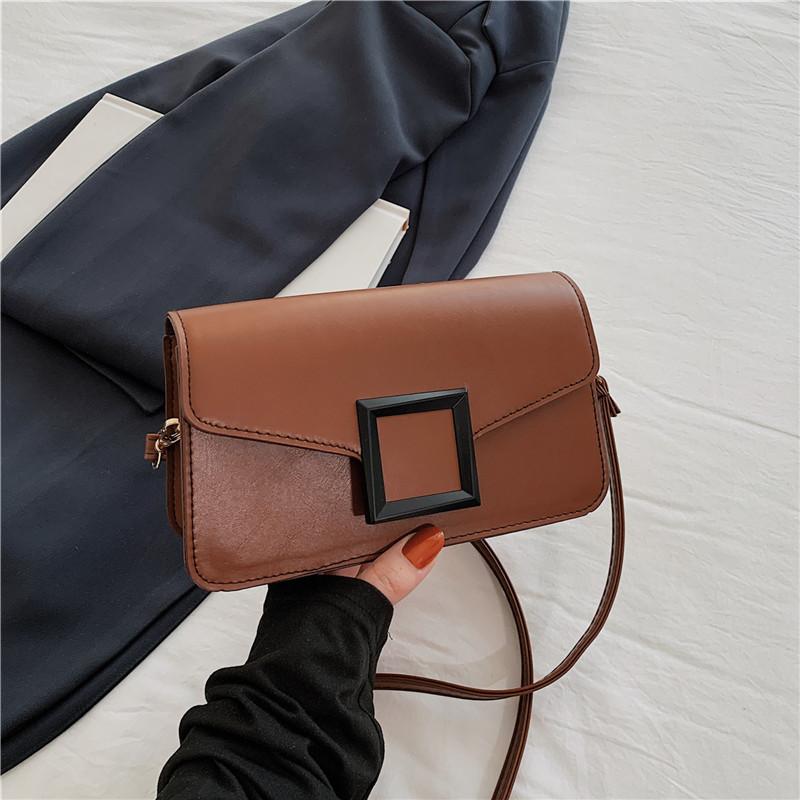 

Fashionable Small Square Bag Trendy Design Popular Mini Bag 2024 Spring New Trend Stylish Shoulder Crossbody Bag коричневий