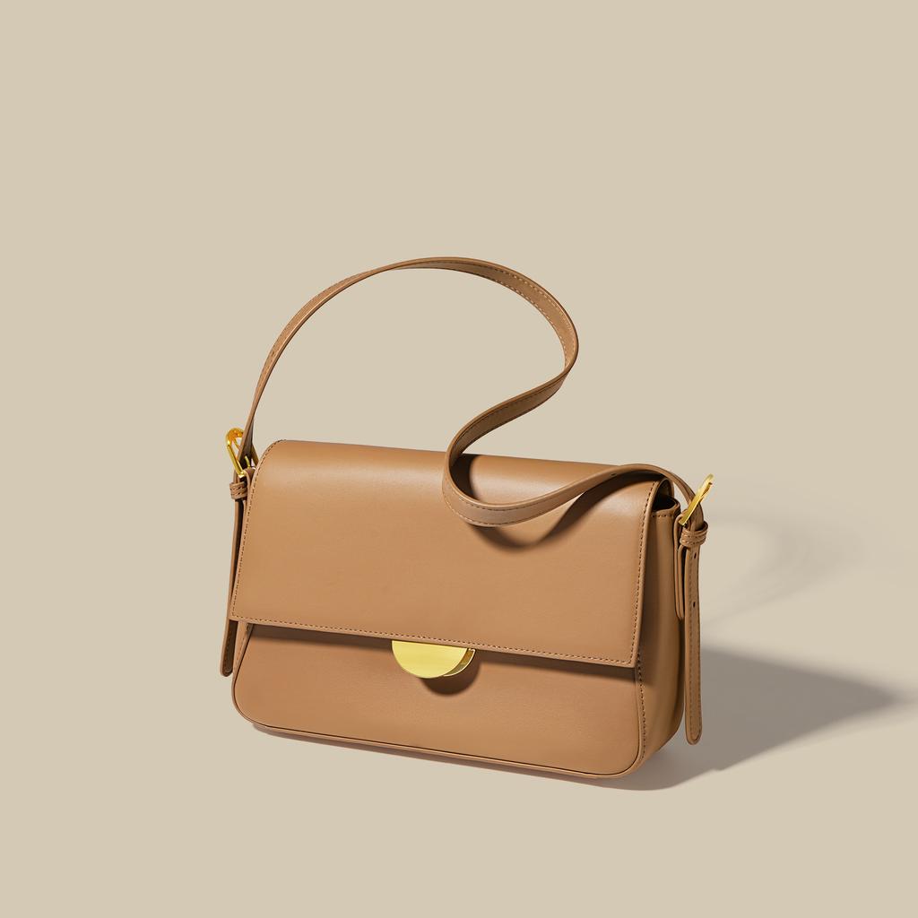 Commuter Underarm Bag Women's Fashion Cowhide Small Square Bag Niche Design Texture Versatile Portable Shoulder Bag