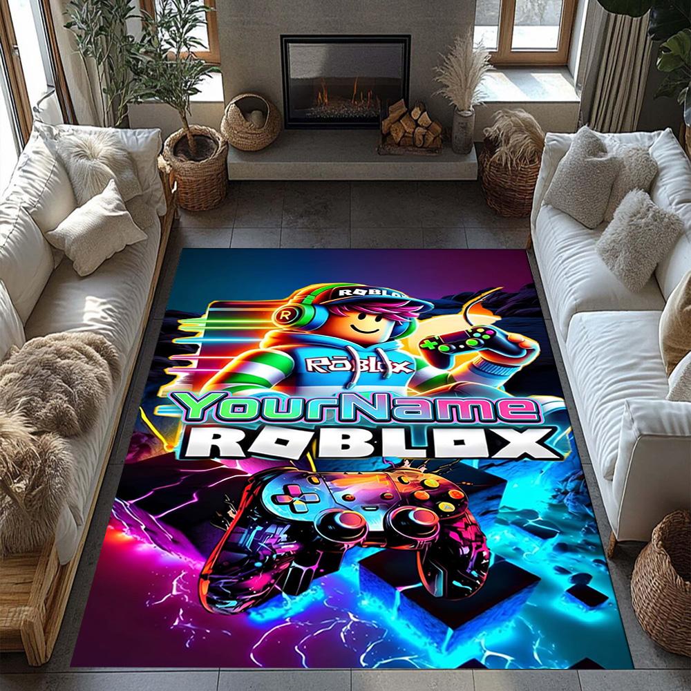 Roblox 225 Customize Text Floor Mat Design for Entryway Living Rooms Decorate Room Study Room Anti-slip Rug Office Home Decor Best for Christmas