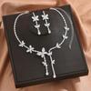 French-Style Earrings and Necklace Set Zirconia Butterfly Tassel Jewelry Sets  Balls