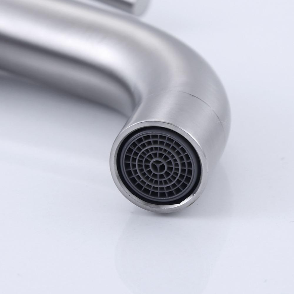 Quick Open Single Cold Faucet Stainless Steel Washbasin Tap Heighten Washbasin Faucet  Hotel