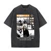 Vintage Washed Anime Vagabond Miyamoto Musashi Sasaki Kojiro T-shirts Men Women Clothing Casual Short Sleeve T Shirts Streetwear