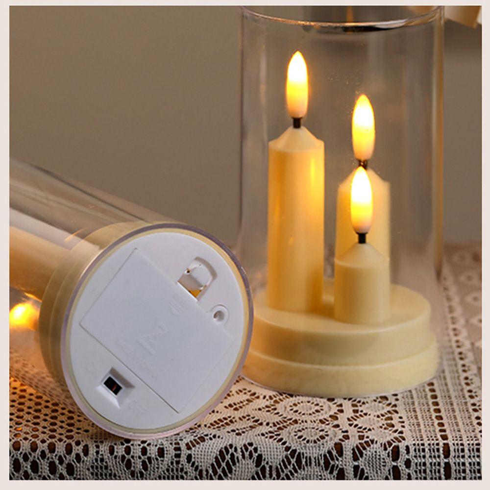 Acrylic Flameless Candle Flameless Battery-Operated Candle Elegant Flickering Candle Holiday Party