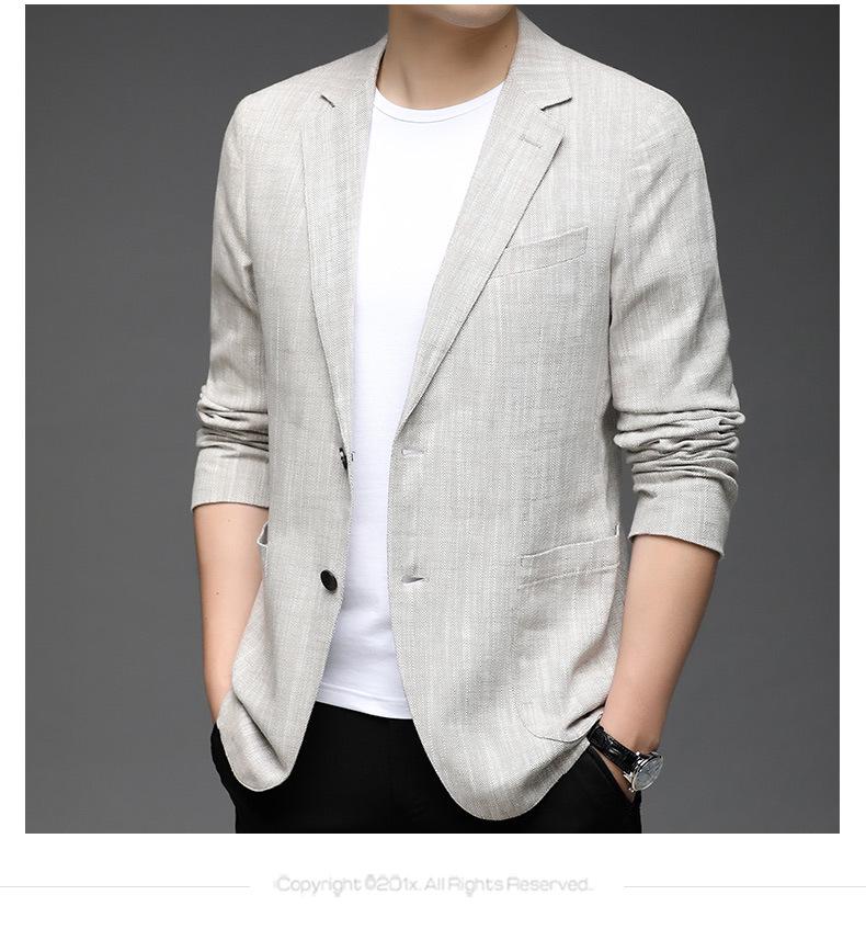 Herren Casual Frühling/Herbst Baumwolle Leinen Blazer Jacke
