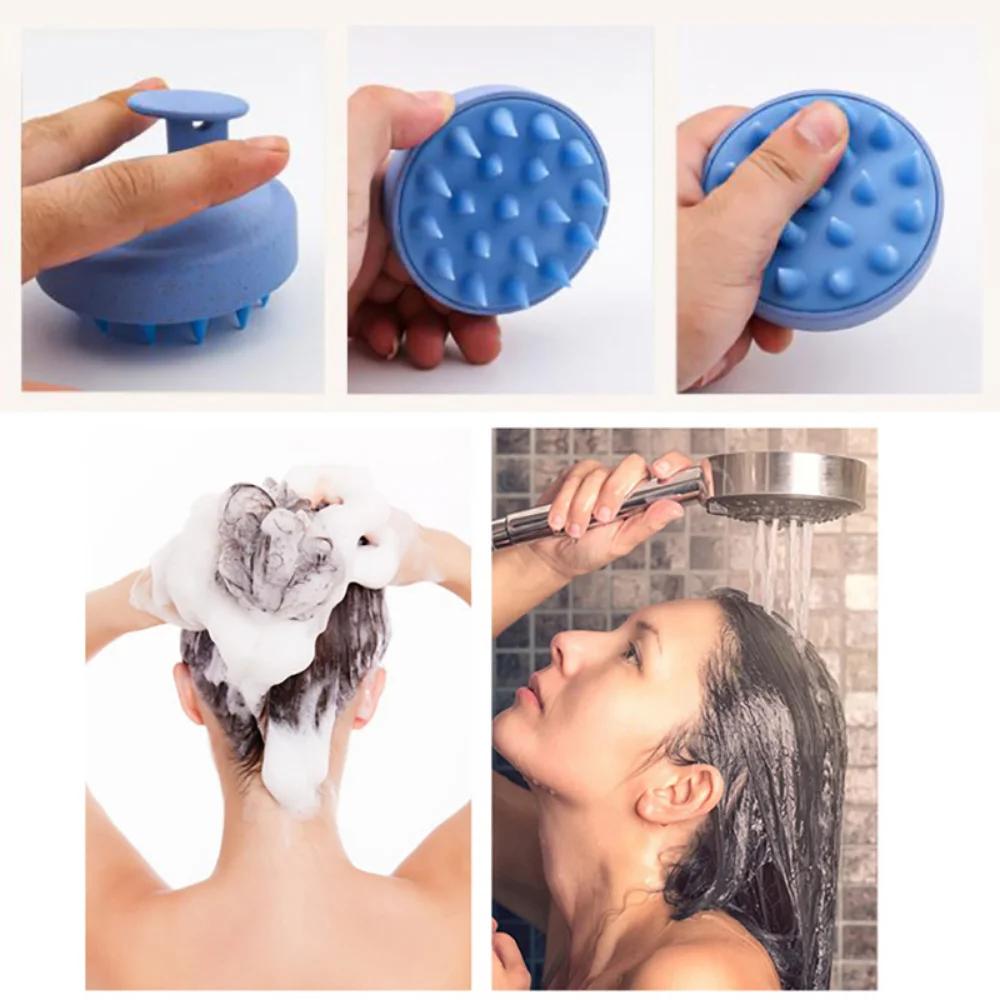 Silicone Bath Brush Hair Shampoo Brush Head Scalp Massage Silicone Hair Scalp Scrubber Shampoo Brush Manual Pet Hair Scratcher