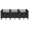 VidaXL Jardinière avec piquets noir 123,5x43,5x43,5 cm PP, bac à fleurs, support de jardinière, support de fleurs, bac à 368017