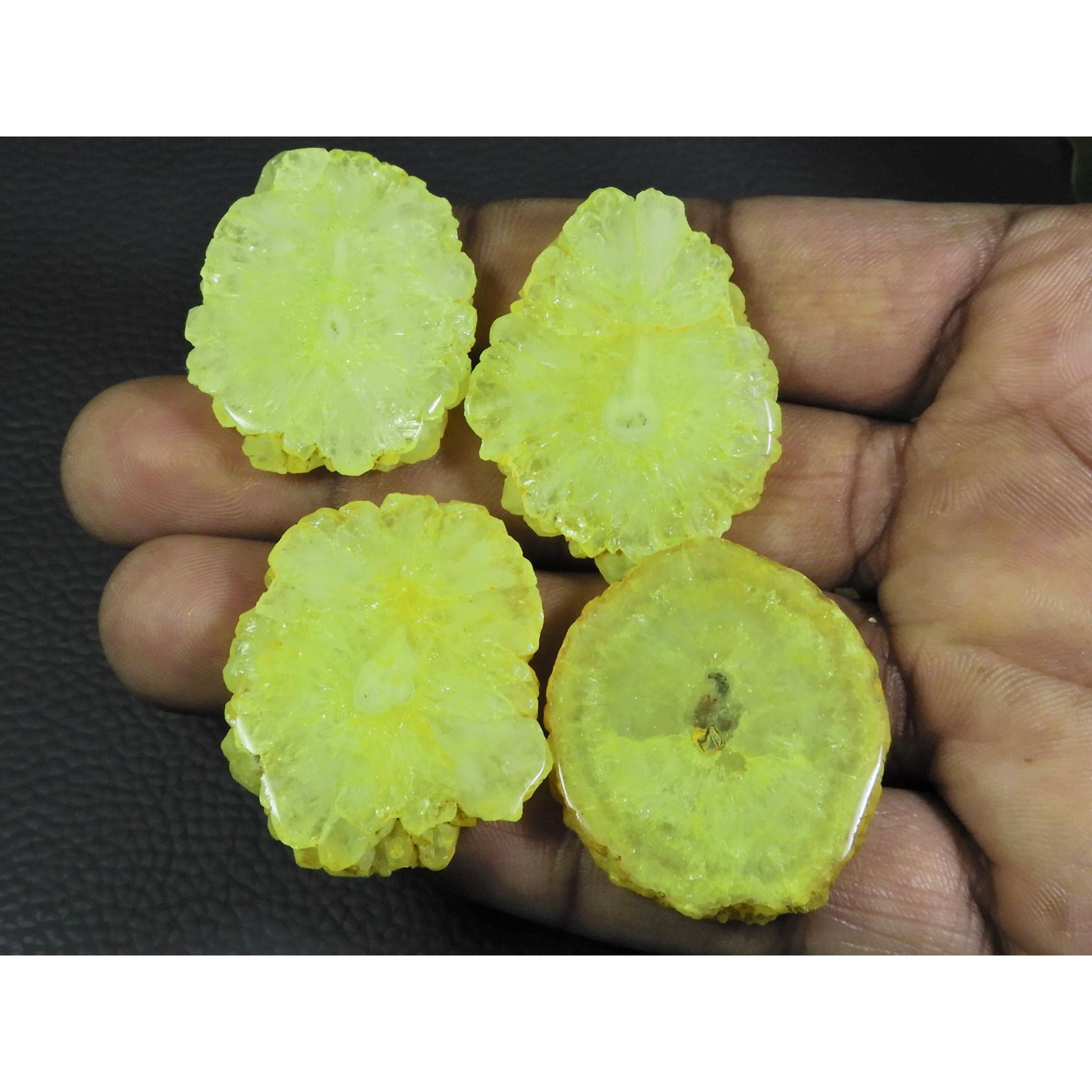 

214Cts. Dyed Solar Durzy Agate 4Pcs Crystal Loose Gemstone Lot 28X35-30X35MM A-230