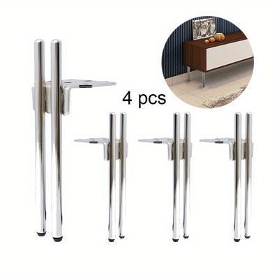 4pcs DIY Furniture Metal Legs Cabinet Feet for Metal Sofa Bedside Coffee Table Wardrobes Feet Replacement Leg Height Adjustable Furniture Table Legs