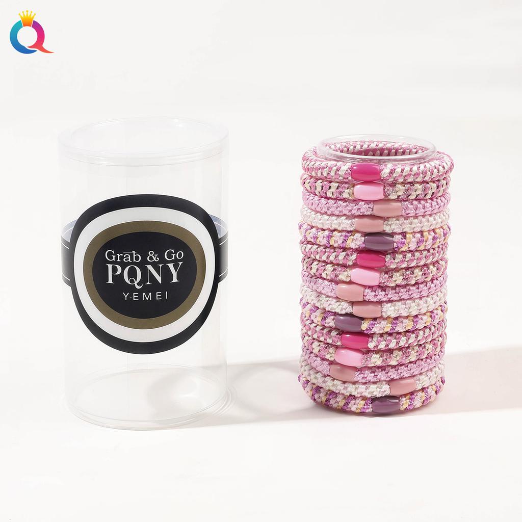 15pcs/set Hair Ties Cans Packaging Braided Twisted Elastic Hair Band Durable High Elasticity Rubber Bands Women Hair Accessories