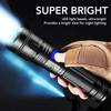 Einziehbare Taschenlampe Superhell Große Reichweite Batterieanzeige Aluminiumlegierung USB-Taschenlampe für Outdoor-Camping