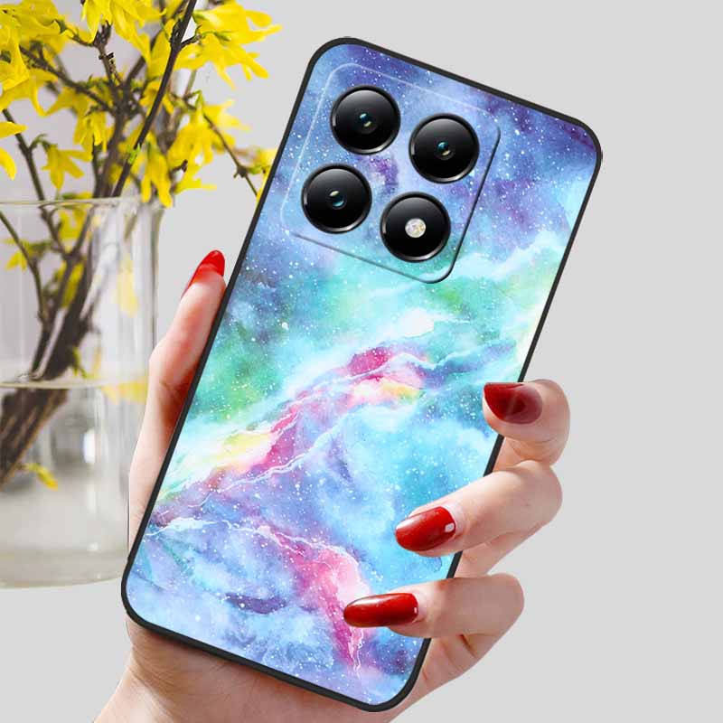 For Xiaomi 14T / 14T Pro Case Fashion Black TPU Marble Painted Cover for Xiaomi 14T Pro Shockproof Shell Capa Silicon Bag 6.67''