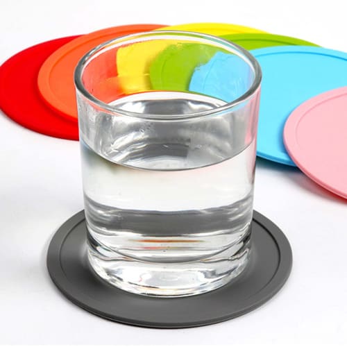 Silicone Coasters, Insulated, Round, Simple, Soft, 10cm, 3-Pack