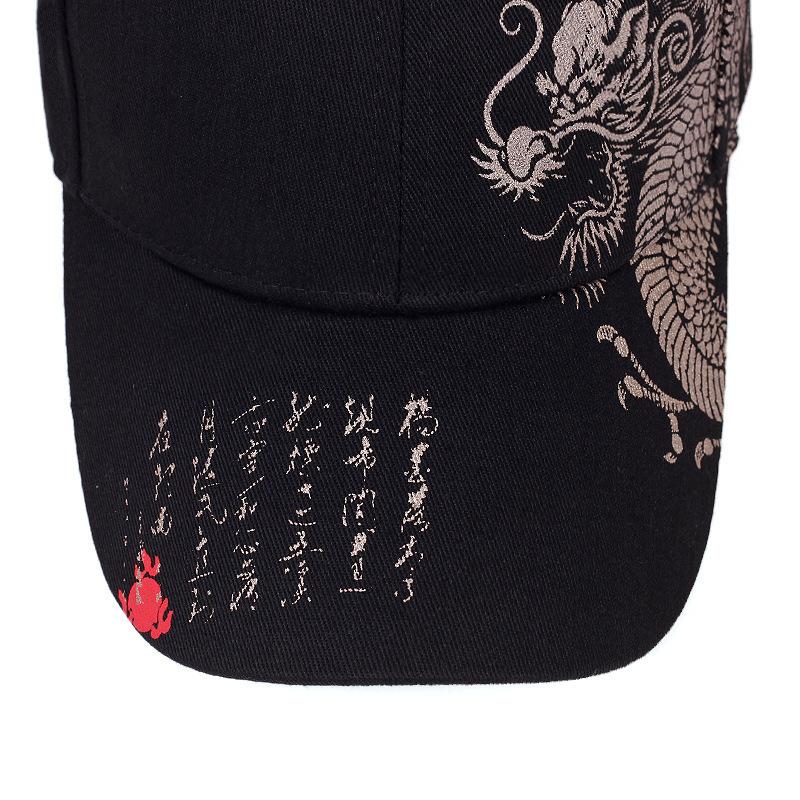 2024 Men and Women Outdoor Sunscreen Sunshade Baseball Cap Street Handsome Chinese Dragon Cap Hip Hop Hat Sun Hat Adjustable