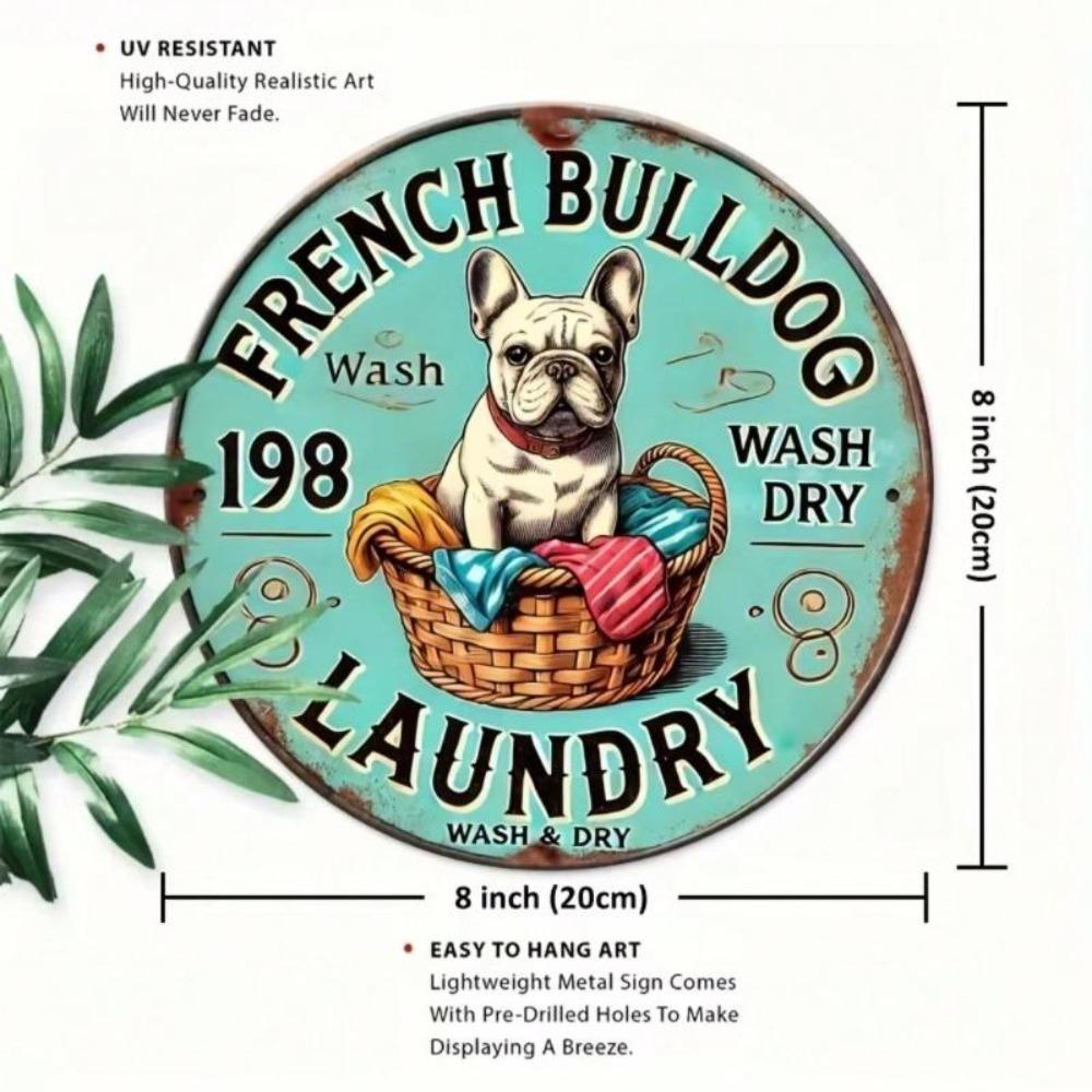 French Bulldog Metal Wall Art Vintage Sculpture Christmas Halloween Gift Home Decor