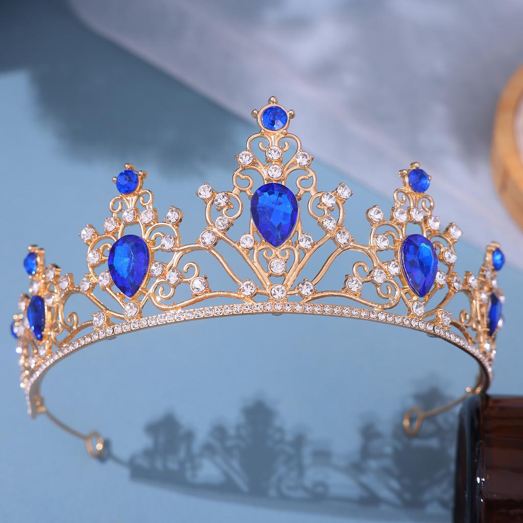 European Style Bride's Water Diamond Tiara Hair Accessory Wedding Dress and Evening Gown Accessories Princess Studio Hair Crown Style Tiara