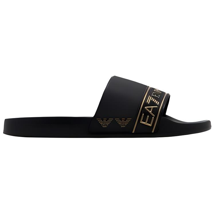 Emporio Armani EA7 Slip-On Round Toe Beach Sandals Unisex Sandals Black 7X000110AF15128MC139