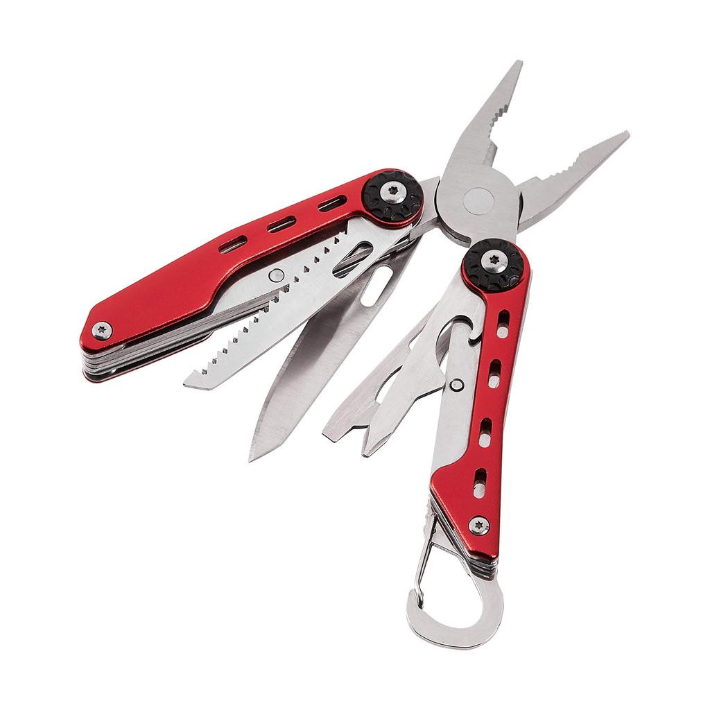 Amazon Basics Tool Set with Nylon Case Red Multi-Tool 10-in-1