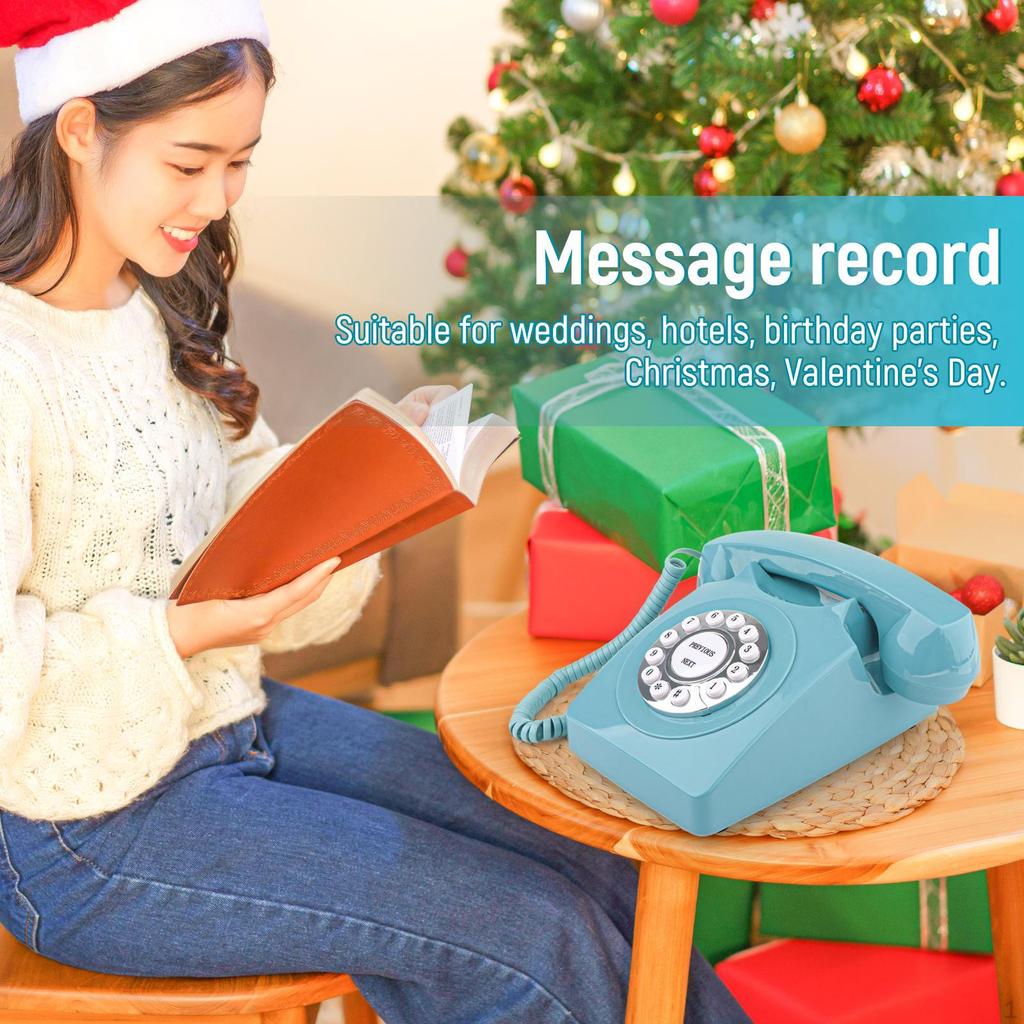 Audio Guest Book Wedding Phone with Rotation Dial Guestbook for Birthday