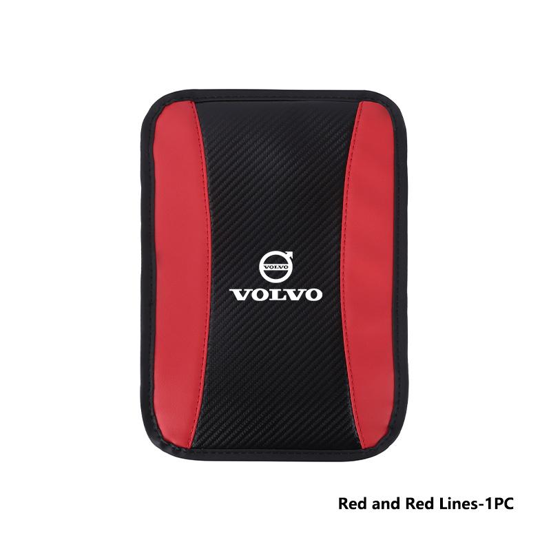 For Volvo Car Console Armrest Pad Carbon Fiber Leather Auto Cushion Cover V40 V60 C30 C70 S60 S80 S90 XC40 XC60 XC70 XC90 T6