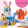 Children Paper Cups Sticker Toy 3D DIY Handmade Material Kit Whole Set Kids Kindergarten Early Childhood Education Toys TMZ