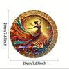 Hand Painted Tin Plate Art Metal Wall Decor Floral 20x20 cm
